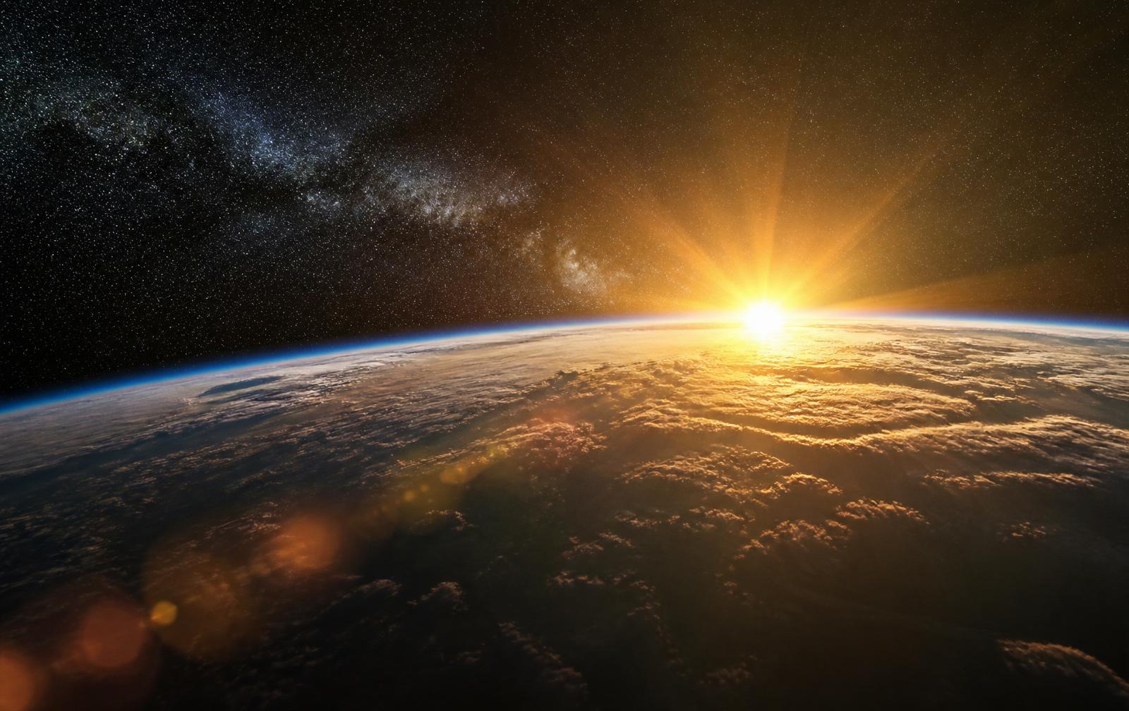 Nascer do sol sobre a Terra visto do espaço, representando o CRM B2B